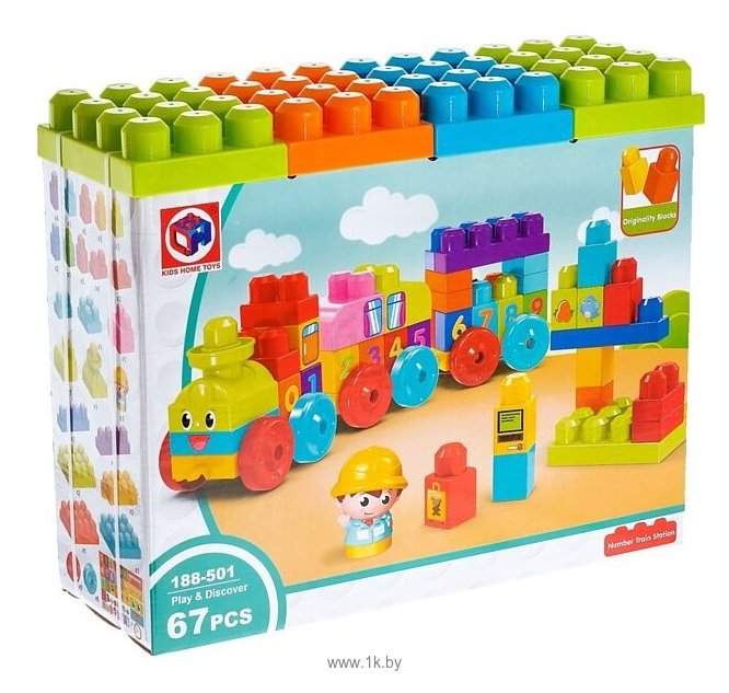 Фотографии Kids home toys Blocks Originality 188-501 Number Train Station