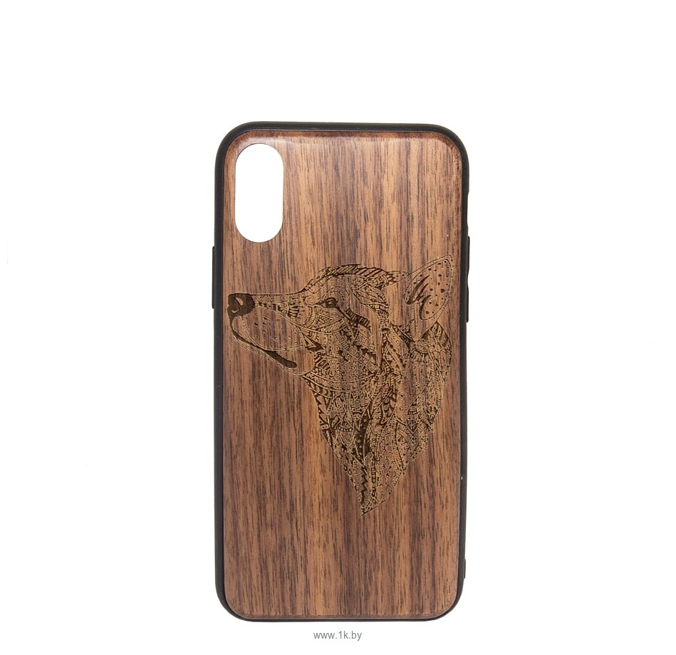 Фотографии Case Wood для Apple iPhone X (грецкий орех, волк I)
