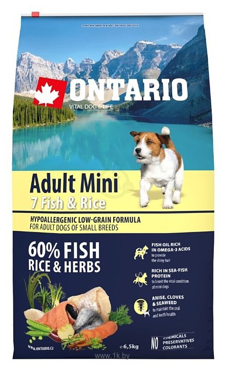 Фотографии Ontario (6.5 кг) Adult Mini 7 Fish & Rice