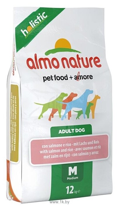 Фотографии Almo Nature (12 кг) Holistic Adult Dog Medium Salmon and Rice