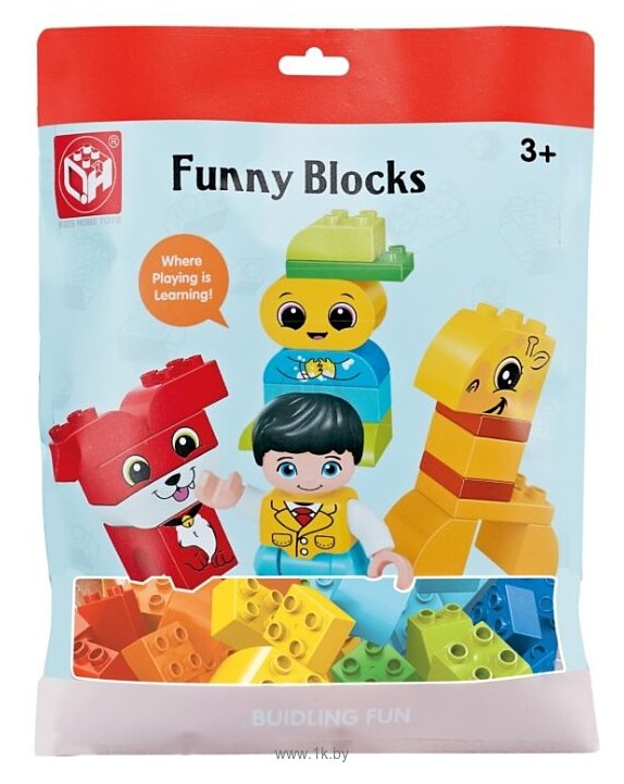 Фотографии Kids home toys Funny Blocks JY236728 Розовый зайчик