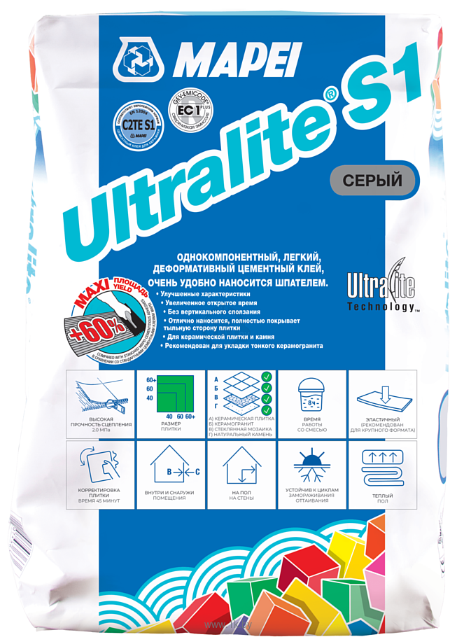 Фотографии Mapei Ultralite S1 (15 кг, серый)