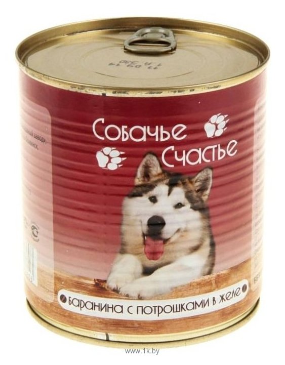 Фотографии Собачье Счастье (0.75 кг) 12 шт. Консервы для собак Баранина с потрошками в желе