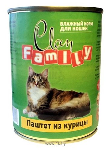 Фотографии CLAN Family Паштет из курицы для кошек (0.340 кг) 1 шт.