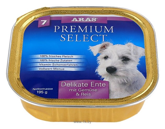 Фотографии ARAS (0.195 кг) 1 шт. Premium Select для собак - Утка с овощами и рисом