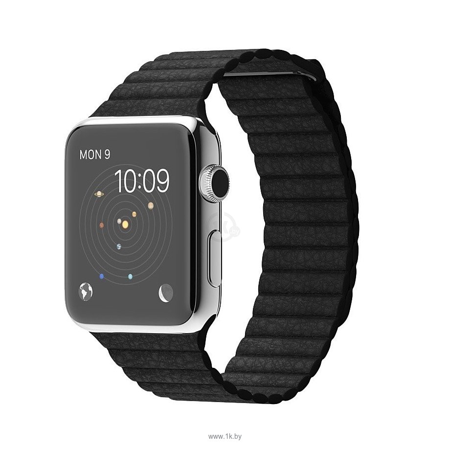 Фотографии Apple Watch 42mm Stainless Steel with Black Leather Loop (MJYN2)