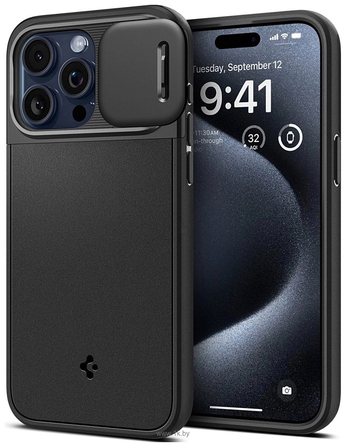 Фотографии Spigen Optik Armor (MagFit) для iPhone 15 Pro Max ACS06599 (черный)