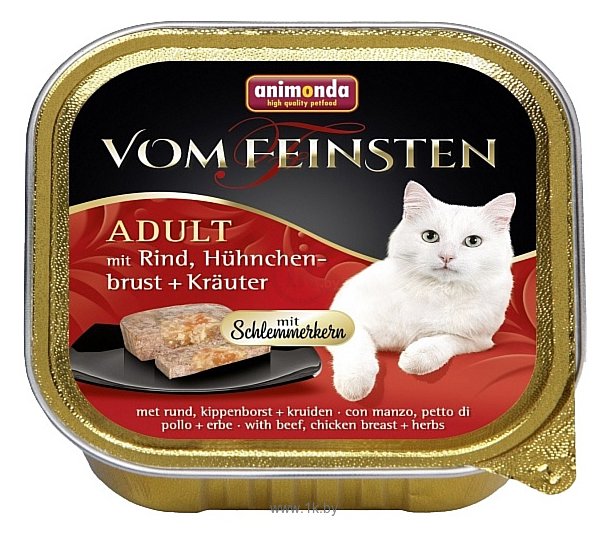 Фотографии Animonda Vom Feinsten Adult Меню для привередливых кошек с говядиной, куриной грудкой и травами (0.1 кг) 1 шт.