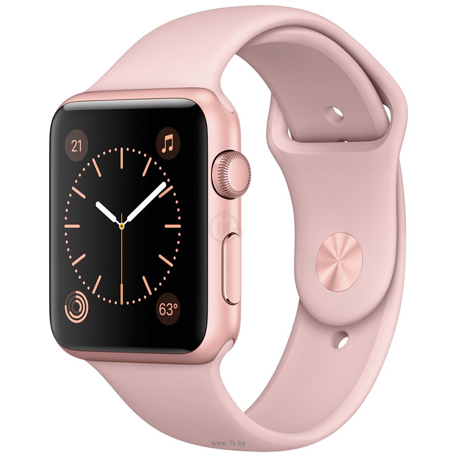 Фотографии Apple Watch Series 2 42mm Rose Gold with Pink Sand Sport Band (MQ142)