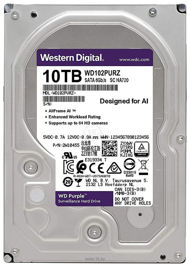 Фотографии Western Digital Purple 10TB WD102PURX