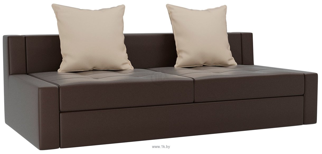 Фотографии Лига диванов Мартин 102823 (экокожа, коричневый/бежевый)