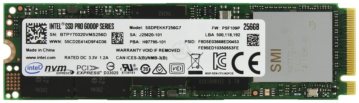 Фотографии Intel Pro 6000p 256GB SSDPEKKF256G7H