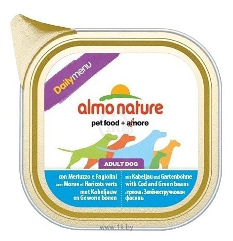 Фотографии Almo Nature DailyMenu Bio Pate Adult Dog Cod and Green Beans (0.1 кг) 1 шт.