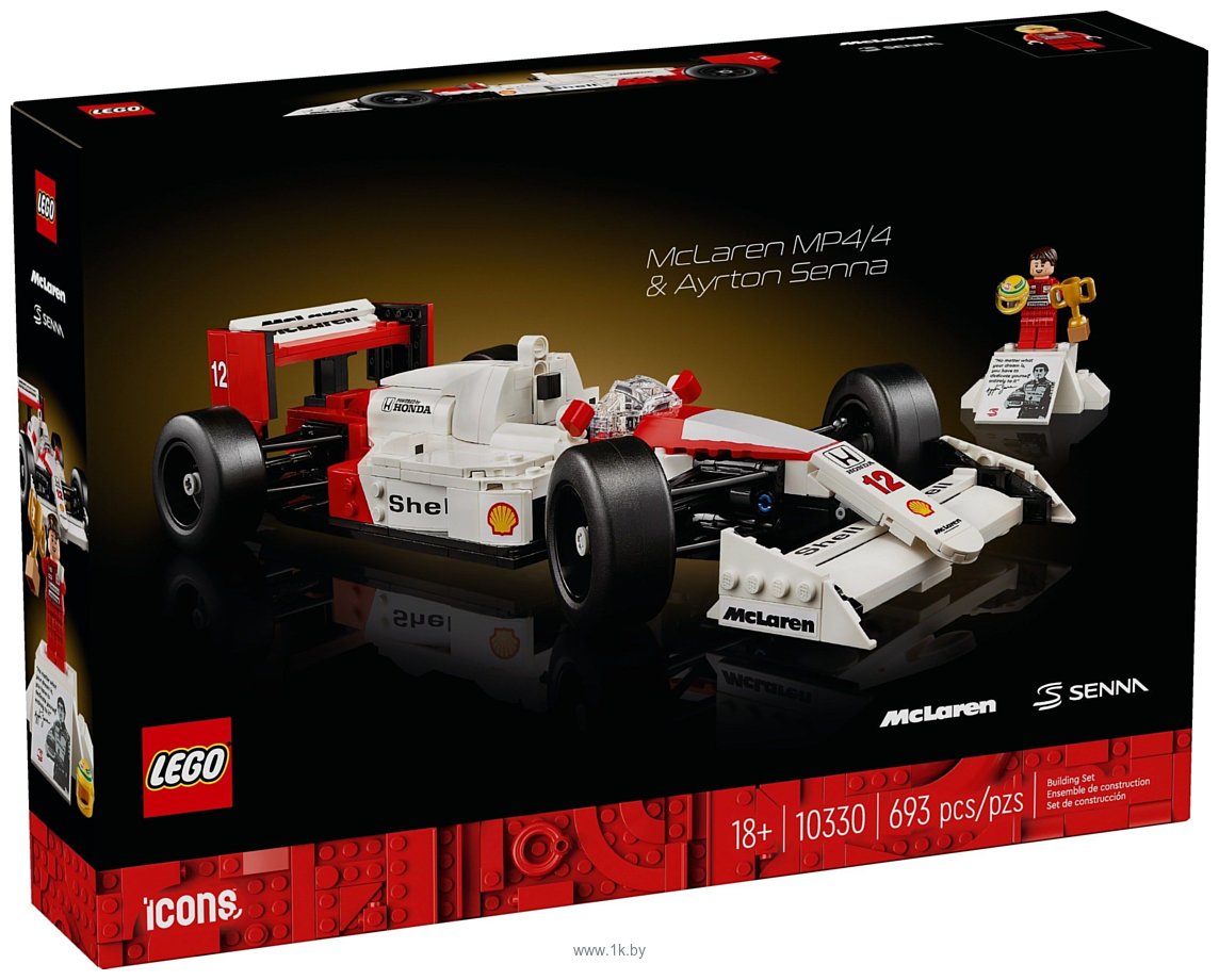 Фотографии LEGO Icons 10330 McLaren F1 MP4/4 и Айртон Сенна