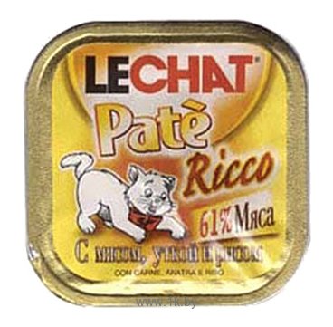 Фотографии LeChat Pate Ricco с Мясом, Уткой и рисом (0.1 кг) 1 шт.