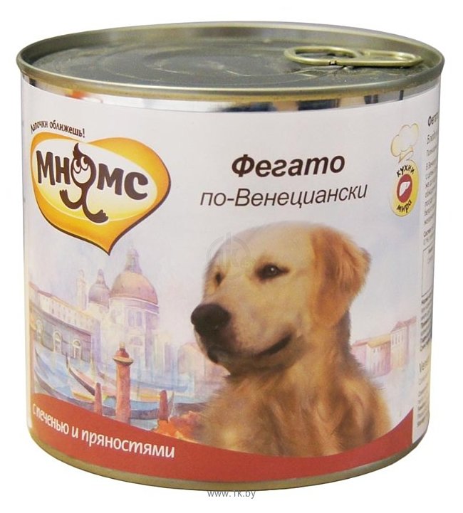 Фотографии Мнямс Фегато по-венециански для крупных пород собак (телячья печень с пряностями) (0.6 кг) 6 шт.