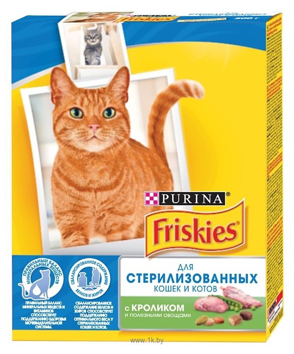 Фотографии Friskies Для стерилизованных кошек и котов с кроликом и полезными овощами (0.4 кг)