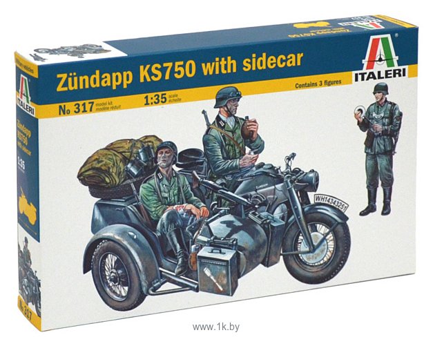 Фотографии Italeri 317 Мотоцикл Zundapp KS750 with Sidecar