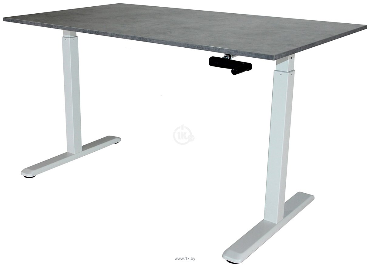 Фотографии ErgoSmart Manual Desk (бетон чикаго светло-серый/белый)