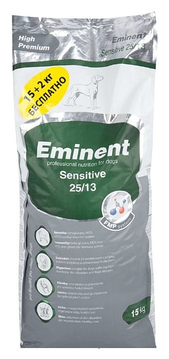Фотографии Eminent (17 кг) Sensitive 25/13 для взрослых собак при чувствительном пищеварении