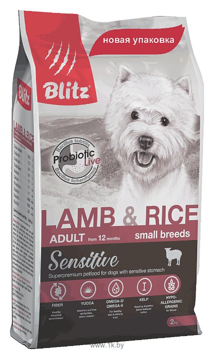 Фотографии Blitz (2 кг) Adult Dog Lamb & Rice Small Breeds dry