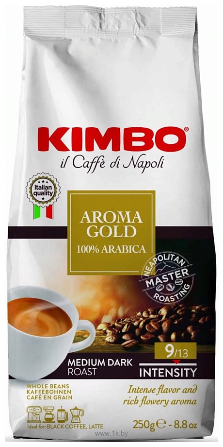 Фотографии Kimbo Aroma Gold 100% Arabica в зернах 250 г