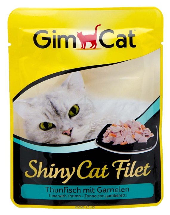 Фотографии GimCat ShinyCat Filet тунец с креветками (0.07 кг) 1 шт.