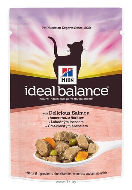 Фотографии Hill's (0.085 кг) 1 шт. Ideal Balance Feline Adult with Delicious Salmon Pouch