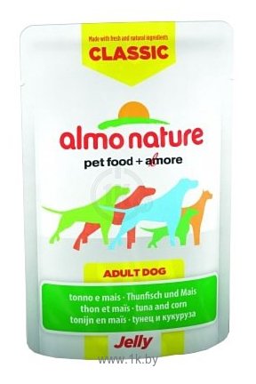Фотографии Almo Nature Classic Adult Dog Tuna and Sweet Corn - Jelly (0.07 кг) 1 шт.