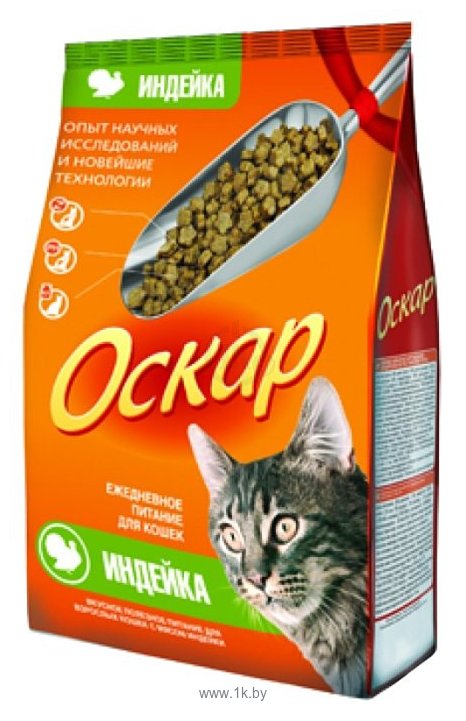 Фотографии Оскар Сухой корм для кошек Индейка (0.4 кг) 1 шт.