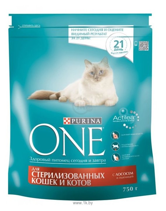 Фотографии Purina ONE (0.75 кг) Для стерилизованных кошек и котов с Лососем и пшеницей