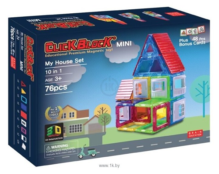 Фотографии ClickBlock 2D Mini Magnetic Block M2DMHS07 My House Set