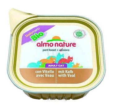 Фотографии Almo Nature (0.1 кг) 32 шт. DailyMenu Bio Pate Adult Cat Veal