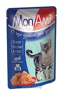 Фотографии MonAmi (0.085 кг) 26 шт. Кусочки в соусе для кошек Кролик