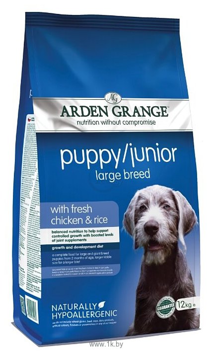 Фотографии Arden Grange (12 кг) Puppy/Junior Large Breed сухой корм цыпленок и рис для щенков и молодых собак крупных пород