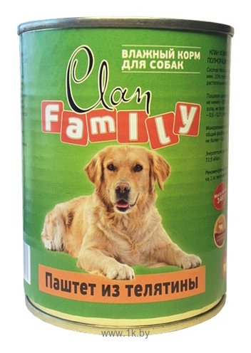 Фотографии CLAN Family Паштет из телятины для собак (0.340 кг) 1 шт.