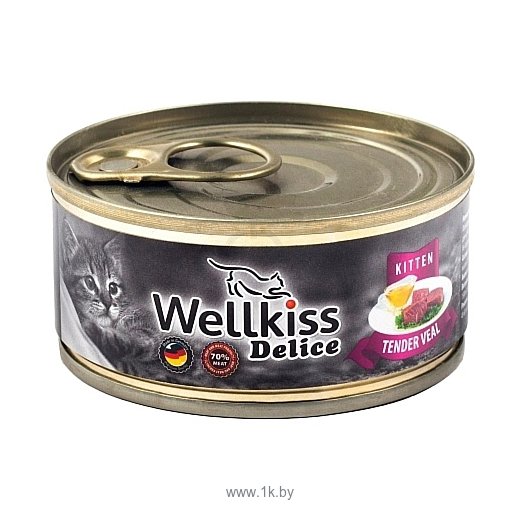 Фотографии Wellkiss Delice нежная телятина для котят консервы (0.1 кг) 1 шт.