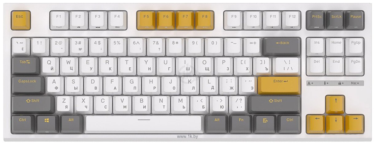 Фотографии Royal Kludge RK-R87 RGB white/yellow, RK Red