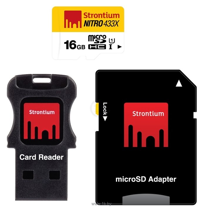 Фотографии Strontium NITRO microSDHC Class 10 UHS-I U1 433X 16GB + SD adapter & USB Card Reader