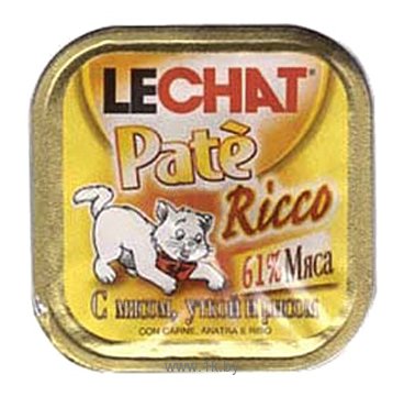 Фотографии LeChat Pate Ricco с Мясом, Уткой и рисом (0.1 кг) 32 шт.
