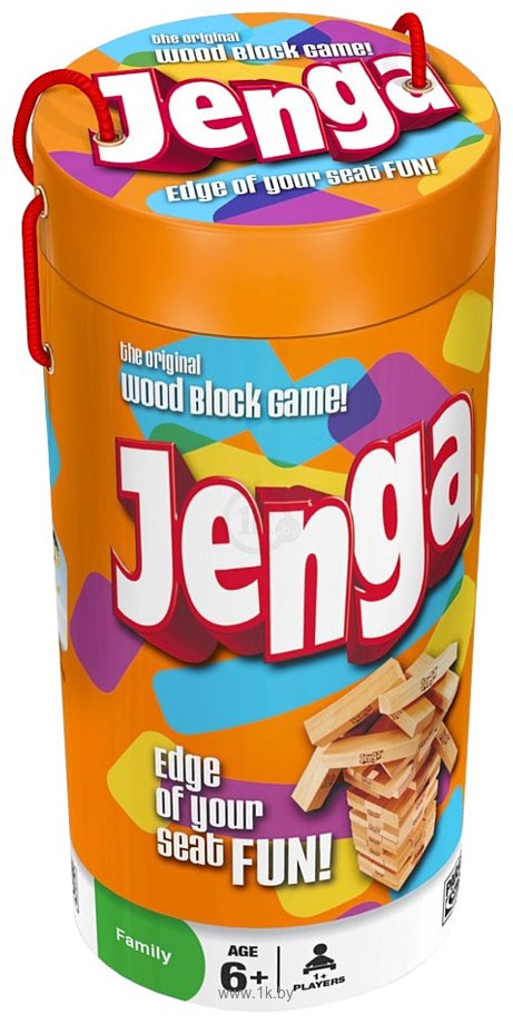 Фотографии Hasbro Дженга (Jenga) в оранжевой упаковке