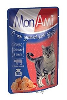 Фотографии MonAmi Кусочки в соусе для кошек Говядина (0.1 кг) 1 шт.