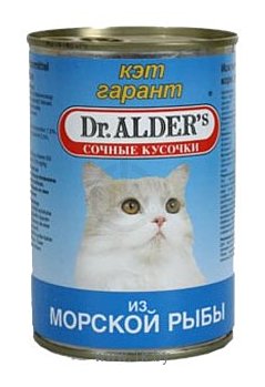 Фотографии Dr. Alder КЭТ ГАРАНТ рыба кусочки в желе Для домашних кошек (0.4 кг) 12 шт.