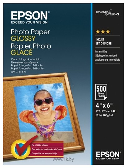 Фотографии Epson Photo Paper Glossy 10х15 200 г/м2 500 л (C13S042549)