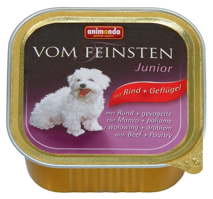 Фотографии Animonda Vom Feinsten Junior для щенков и юниоров с говядиной и печенью птицы (0.15 кг) 1 шт.