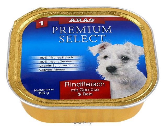 Фотографии ARAS (0.195 кг) 1 шт. Premium Select для собак - Говядина с овощами и рисом