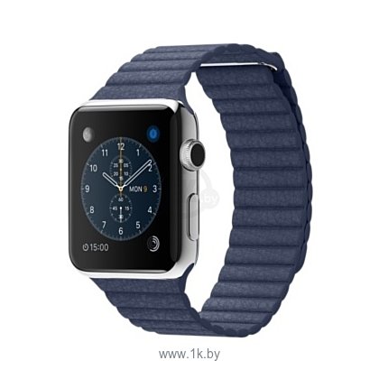 Фотографии Apple Watch 42mm Stainless Steel with Blue Leather Loop (MJ452)