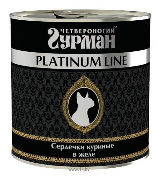 Фотографии Четвероногий Гурман Platinum line Сердечки куриные в желе для кошек (0.24 кг) 1 шт.