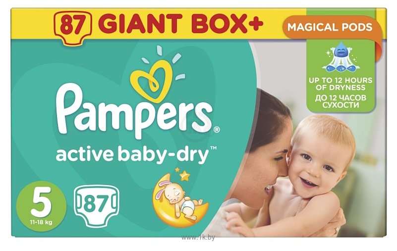 Фотографии Pampers Active Baby-Dry 5 Junior (87 шт.)