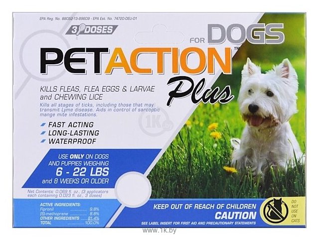 Фотографии PetAction капли от блох и клещей Plus для собак и щенков 3шт. в уп.